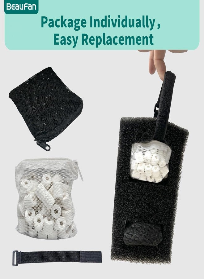 beaufan 2 Set Aquarium Filter Media Kits Compatible with Fluval Flex (15 Gal) Desktop Aquarium, Includes 2 Carbon Filter Refills, 2 Foam Filters A1375, 2 Ceramic Rings & 1 Filter Cord - Image 5